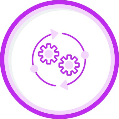 İlerleyin, vitesler. Web simgesi basit illüstrasyon