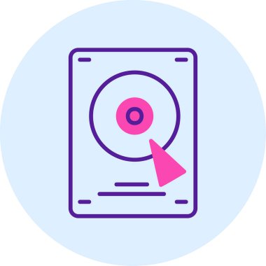 Sabit disk simgesi, vektör illüstrasyonu basit tasarım