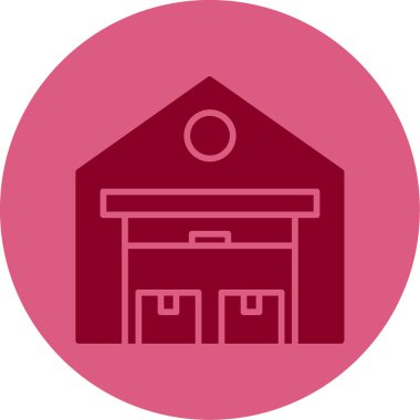 Depo binası. Web simgesi basit illüstrasyon