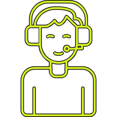 çağrı merkezi operatör simgesi illüstrasyonu 