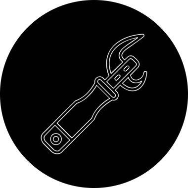 Konserve açacağı. Web simgesi basit illüstrasyon             