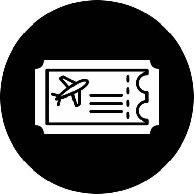 Uçak Bilet simge vektör çizim