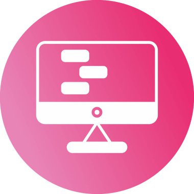 Monitör. Web simgesi basit illüstrasyon