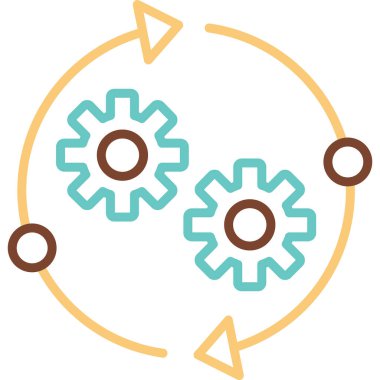 İlerleyin, vitesler. Web simgesi basit illüstrasyon