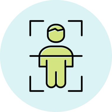 Vücut Tarama Web simgesi, vektör illüstrasyonu