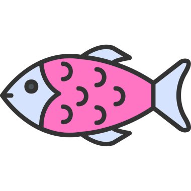 Balık. Web simgesi vektör illüstrasyonu 