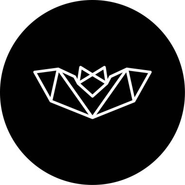 kağıt yarasa simgesi ince çizgi biçiminde