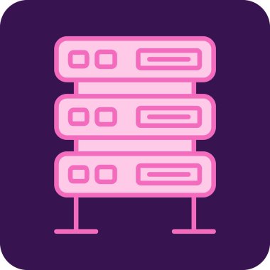 bilgisayar sunucu simgesi, vektör illüstrasyonu basit tasarım