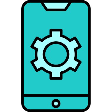 Mobil Ayarlar web simgesi, vektör illüstrasyonu 