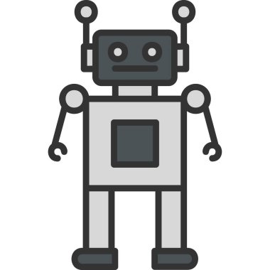 robot. Web simgesi basit illüstrasyon 