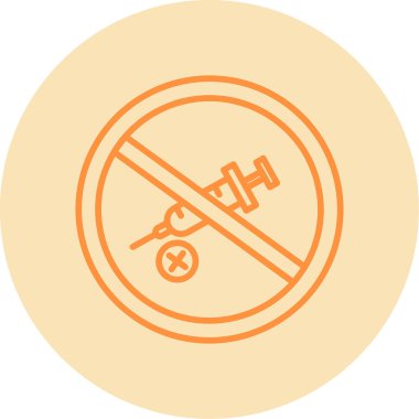 Uyuşturucu ikonu yok. Web simgesi vektör illüstrasyonu