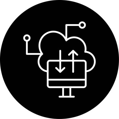 bulut hesaplama web simgesi vektör illüstrasyonu 