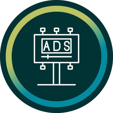 Reklam panosu simgesi, vektör illüstrasyonu basit tasarım