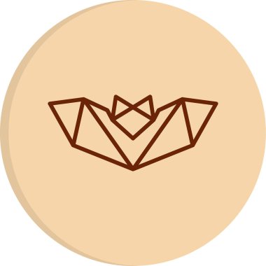 kağıt yarasa simgesi ince çizgi biçiminde