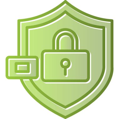 Kalkanlı veri koruma simgesi, vektör illüstrasyonu basit tasarım