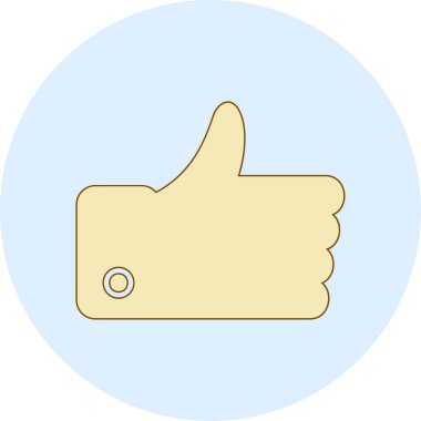 Baş parmak işareti. Basit resimleme