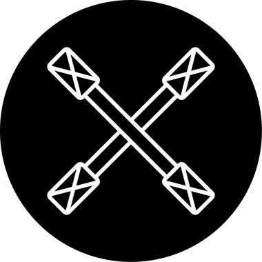 çapraz kürek, ağ basit illüstrasyon