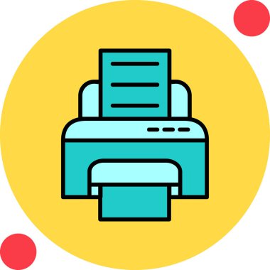 yazıcı web simgesi basit illüstrasyon 
