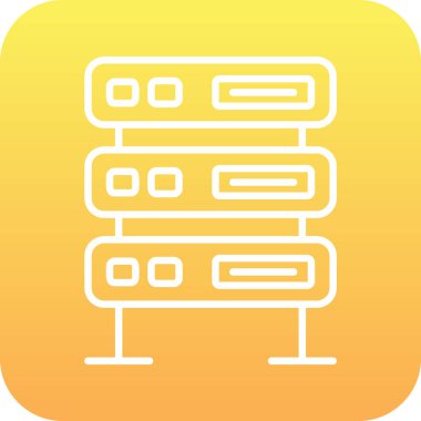 bilgisayar sunucu simgesi, vektör illüstrasyonu basit tasarım