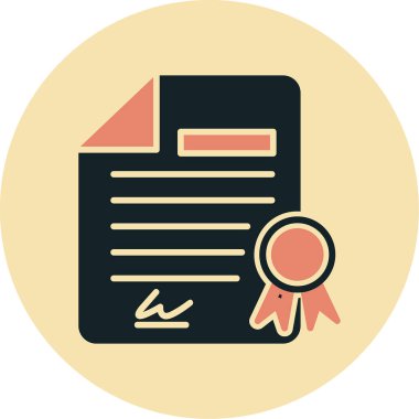 Diploma simgesi, vektör illüstrasyonu basit tasarım