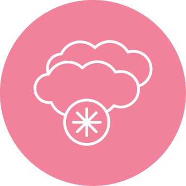 Bulutların ve kar tanesi simgesinin vektör çizimi 