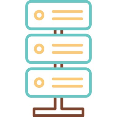 bilgisayar sunucu simgesi, vektör illüstrasyonu basit tasarım