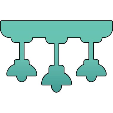 Asılı Lambalar simgesinin vektör illüstrasyonu           