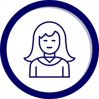 Kadın. Web simgesi basit illüstrasyon