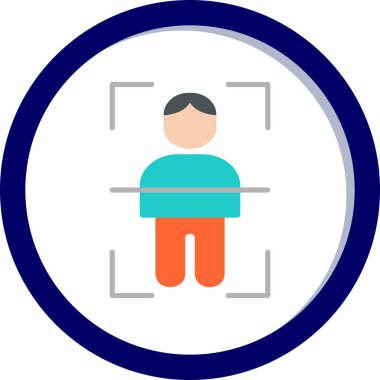 Vücut Tarama Web simgesi, vektör illüstrasyonu