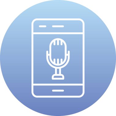 Akıllı telefon web simgesi, vektör illüstrasyonunda ses kaydı