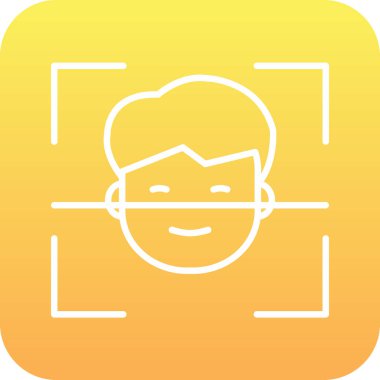 Yüz Tanıma simgesi, vektör illüstrasyonu basit tasarım