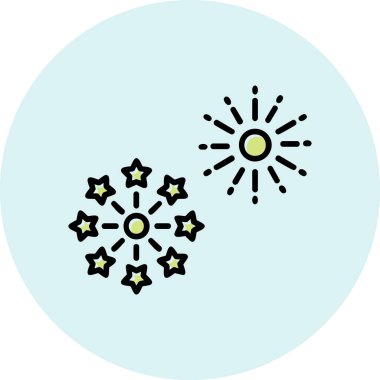 Havai fişek web simgesi, vektör illüstrasyonu 