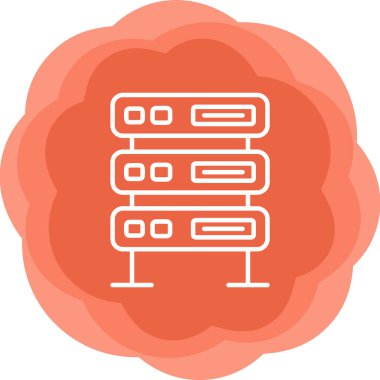 bilgisayar sunucu simgesi, vektör illüstrasyonu basit tasarım