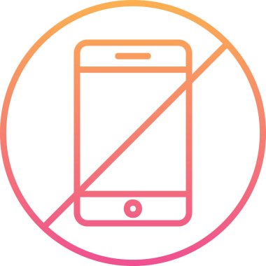 Telefona izin yok, vektör illüstrasyonu basit tasarım