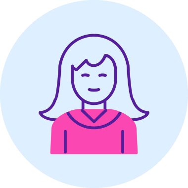 Kadın. Web simgesi basit illüstrasyon