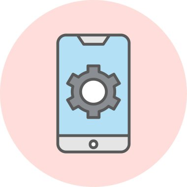 Mobil Ayarlar web simgesi, vektör illüstrasyonu 