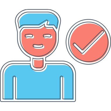 Onaylanmış Adaylar web simgesi vektör illüstrasyonu