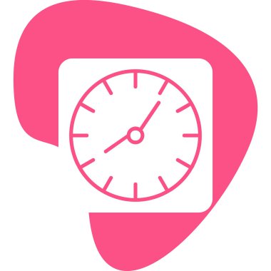 Duvar saati. Web simgesi basit illüstrasyon