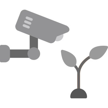 Güvenlik kamerası kayıt tesisi, basit simge, vektör illüstrasyonu 