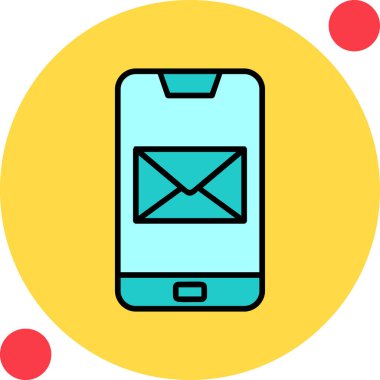 Telefon mesajı simge vektör çizim