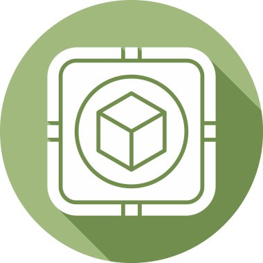 3d küp simgesi, vektör illüstrasyonu