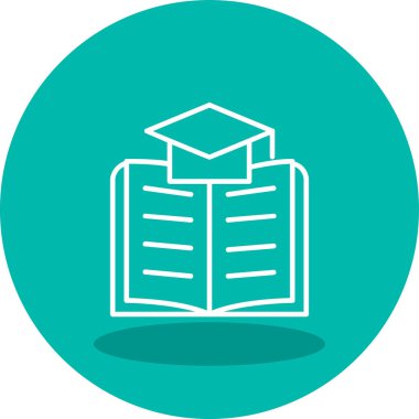 Kitap sembollü ikon çalış. Eğitim. Vektör illüstrasyonu