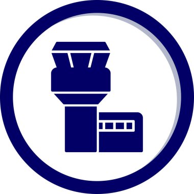 Uçuş Kontrol Kulesi web simgesi, vektör illüstrasyonu 