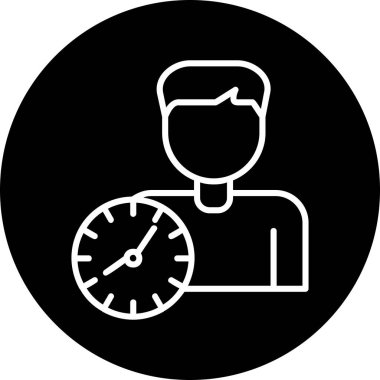 zaman yönetimi simgesi, vektör illüstrasyonu basit tasarım