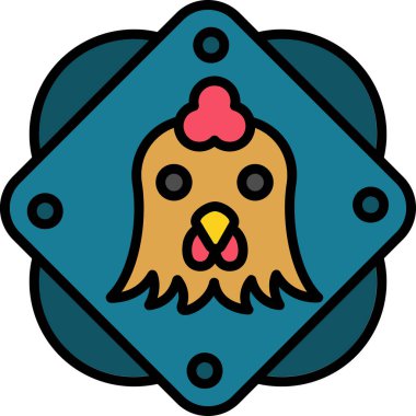 Horoz. Web simgesi basit illüstrasyon              