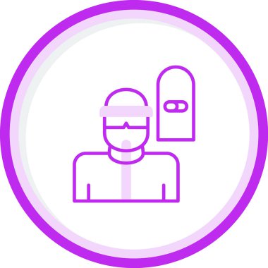 Snowboard modern simgesinin vektör çizimi            