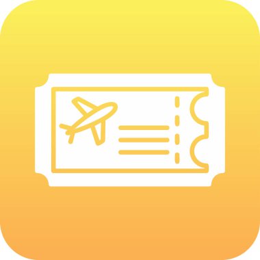 Uçak Bilet simge vektör çizim