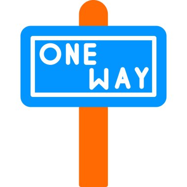 Tek Yol İşaret Ağı simgesi, vektör illüstrasyonu