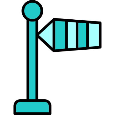 Modern Rüzgar İşareti simgesinin vektör illüstrasyonu                