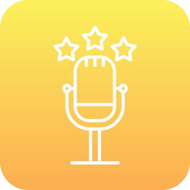 Yıldız simgesi, vektör illüstrasyonlu Retro mikrofon 